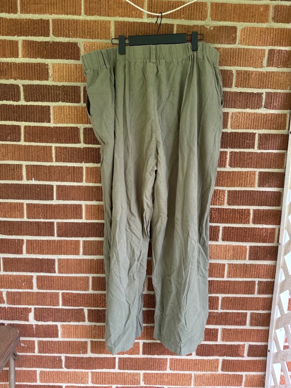 Halara High Waisted Wide Leg Flowy Pants Green Size 2X Casual Pocket Pants - Picture 3 of 11